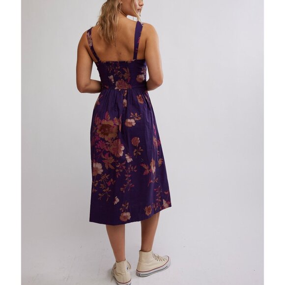 Free People Purple Floral Midi Dress - Picture 3 of 7